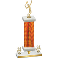 Premium Single Orange Carbon Fiber Year Tennis Trophy