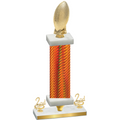 Premium Single Orange Carbon Fiber Second Place Football Trophy