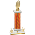 Premium Single Orange Carbon Fiber Third Place Football Trophy