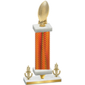 Premium Single Orange Carbon Fiber Victory Football Trophy