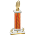 Premium Single Orange Carbon Fiber Year Football Trophy