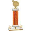 Premium Single Orange Carbon Fiber First Place Tennis Trophy