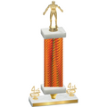 Premium Single Orange Carbon Fiber Fourth Place Wrestling Trophy