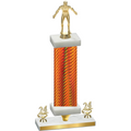Premium Single Orange Carbon Fiber Year Wrestling Trophy