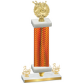 Premium Single Orange Carbon Fiber Third Place Bowling Trophy