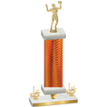 Premium Single Orange Carbon Fiber First Place Volleyball Trophy