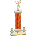 Premium Single Orange Carbon Fiber Victory Volleyball Trophy