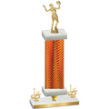 Premium Single Orange Carbon Fiber First Place Volleyball Trophy