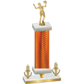 Premium Single Orange Carbon Fiber Victory Volleyball Trophy
