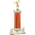 Premium Single Orange Carbon Fiber Year Volleyball Trophy