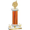 Premium Single Orange Carbon Fiber Second Place Volleyball Trophy