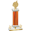 Premium Single Orange Carbon Fiber Fourth Place Volleyball Trophy