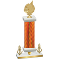 Premium Single Orange Carbon Fiber Victory Volleyball Trophy