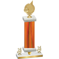 Premium Single Orange Carbon Fiber Year Volleyball Trophy