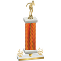 Premium Single Orange Carbon Fiber Fourth Place Tennis Trophy