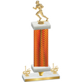 Premium Single Orange Carbon Fiber First Place Football Trophy