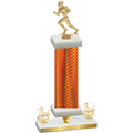 Premium Single Orange Carbon Fiber Third Place Football Trophy