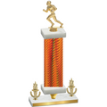 Premium Single Orange Carbon Fiber Victory Football Trophy