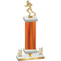Premium Single Orange Carbon Fiber Year Football Trophy
