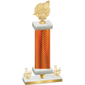 Premium Single Orange Carbon Fiber Third Place Swimming Trophy