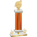 Premium Single Orange Carbon Fiber Fourth Place Swimming Trophy