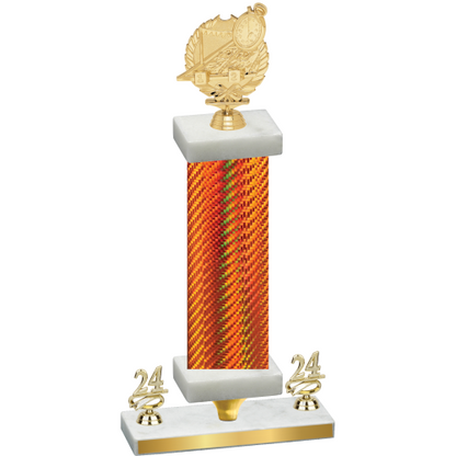 Premium Single Orange Carbon Fiber Year Swimming Trophy