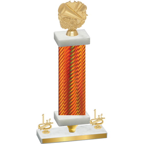 Premium Single Orange Carbon Fiber First Place Cheerleading Trophy