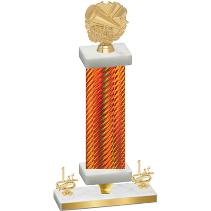 Premium Single Orange Carbon Fiber First Place Cheerleading Trophy