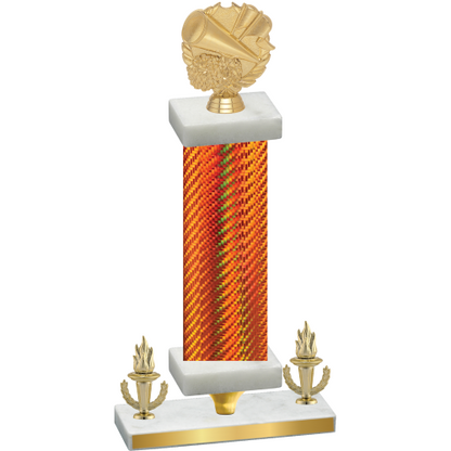 Premium Single Orange Carbon Fiber Victory Cheerleading Trophy