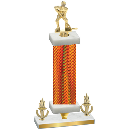 Premium Single Orange Carbon Fiber Victory Hockey Trophy