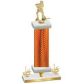 Premium Single Orange Carbon Fiber First Place Hockey Trophy