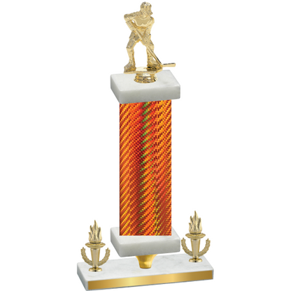 Premium Single Orange Carbon Fiber Victory Hockey Trophy