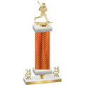 Premium Single Orange Carbon Fiber Year Lacrosse Trophy