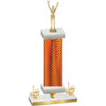 Premium Single Orange Carbon Fiber First Place Victory Trophy