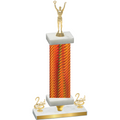 Premium Single Orange Carbon Fiber Second Place Victory Trophy