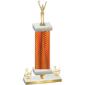 Premium Single Orange Carbon Fiber Third Place Victory Trophy