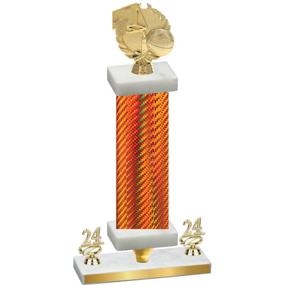 Premium Single Orange Carbon Fiber Year Basketball Trophy