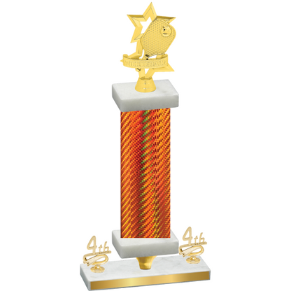 Premium Single Orange Carbon Fiber Fourth Place Pickleball Trophy