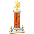 Premium Single Orange Carbon Fiber Victory Pickleball Trophy