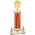 Premium Single Orange Carbon Fiber Victory Pickleball Trophy