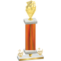 Premium Single Orange Carbon Fiber Second Place Pickleball Trophy