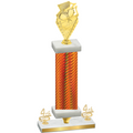Premium Single Orange Carbon Fiber Fourth Place Pickleball Trophy