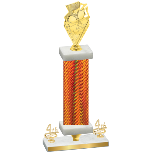 Premium Single Orange Carbon Fiber Fourth Place Pickleball Trophy
