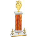 Premium Single Orange Carbon Fiber Victory Pickleball Trophy