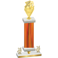 Premium Single Orange Carbon Fiber Year Pickleball Trophy
