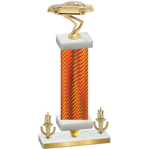 Premium Single Orange Carbon Fiber Victory Cars Trophy