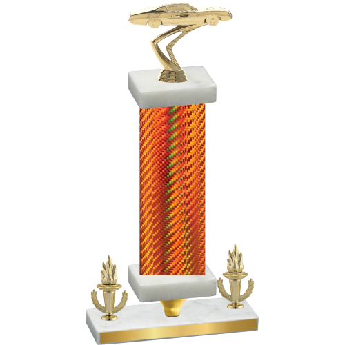 Premium Single Orange Carbon Fiber Victory Cars Trophy