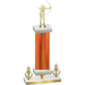 Premium Single Orange Carbon Fiber Victory Archery Trophy
