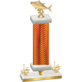 Premium Single Orange Carbon Fiber First Place Fishing Trophy