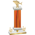 Premium Single Orange Carbon Fiber Third Place Fishing Trophy